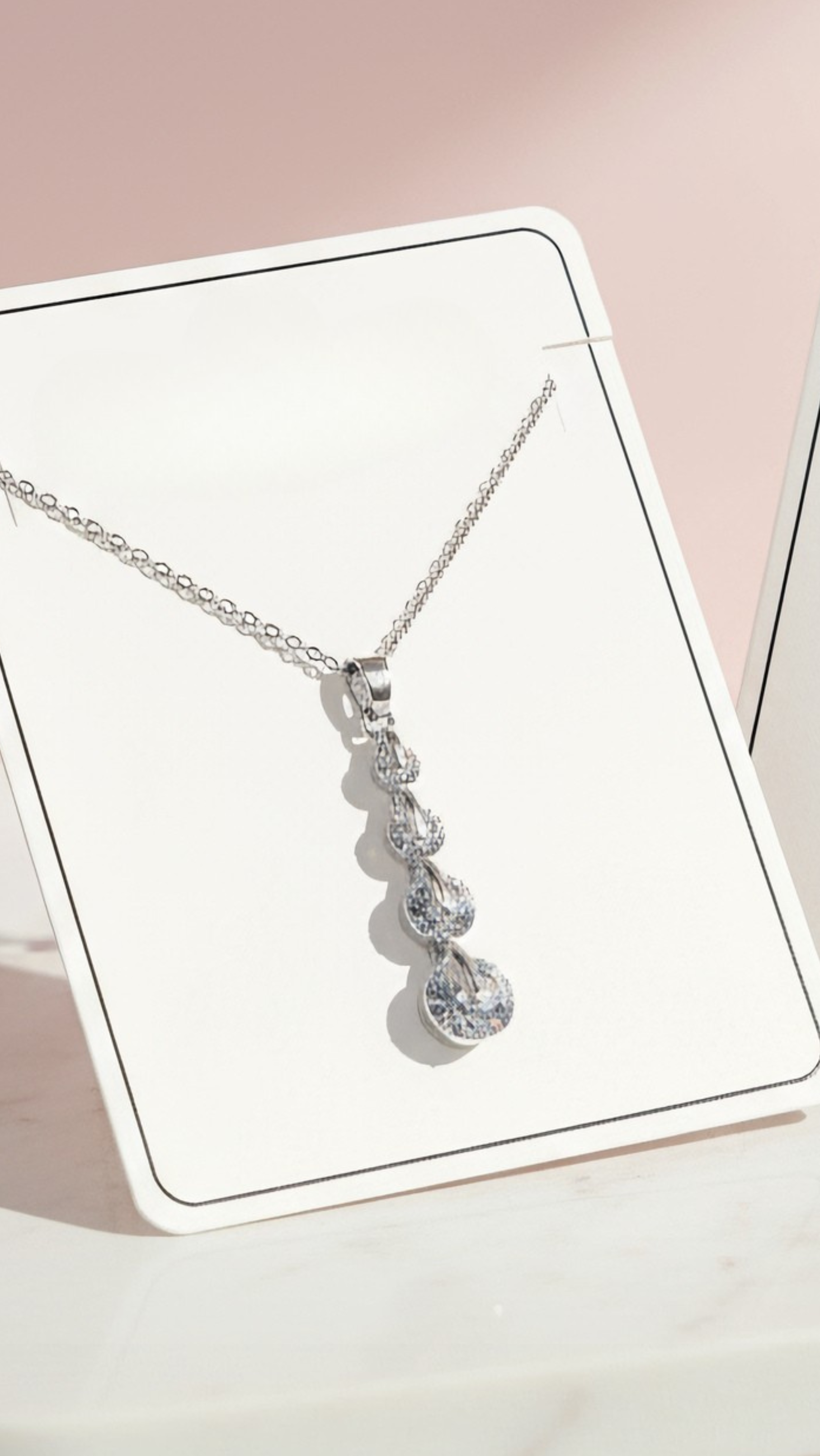 Tiered Round Cut Crystal Pendant Necklace