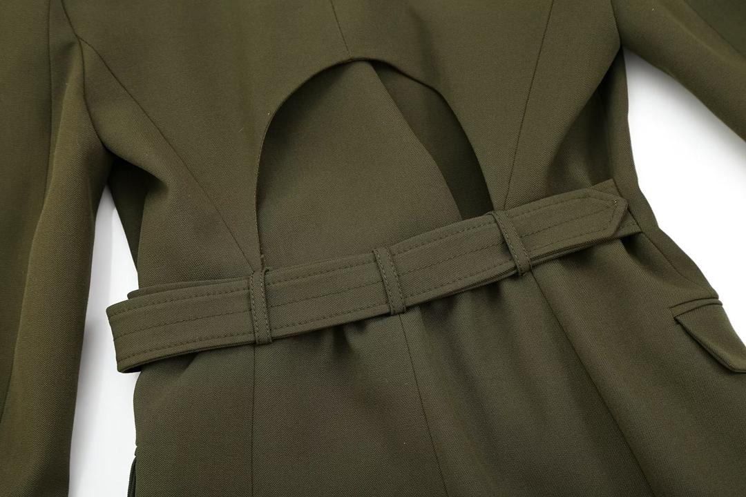 Cut Out Blazer With Belt