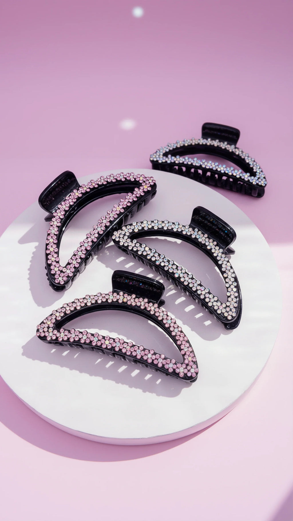 Flower Crystal Hair Clamps Pack of 12