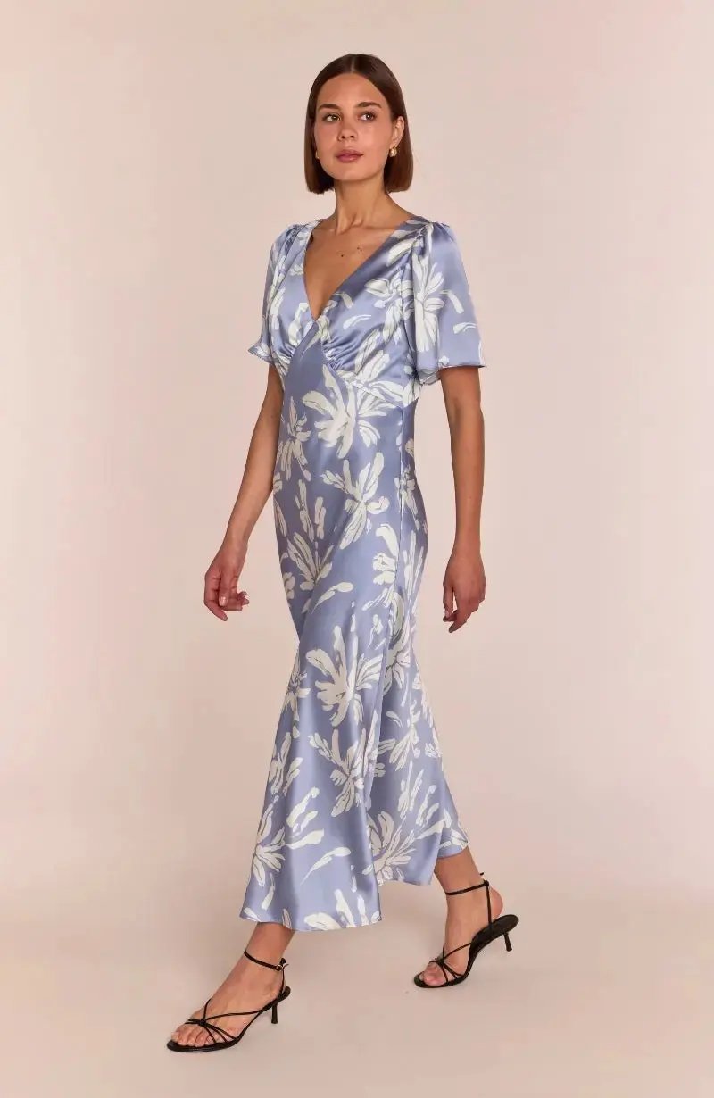 Ellis Dress in Blue Lily Print