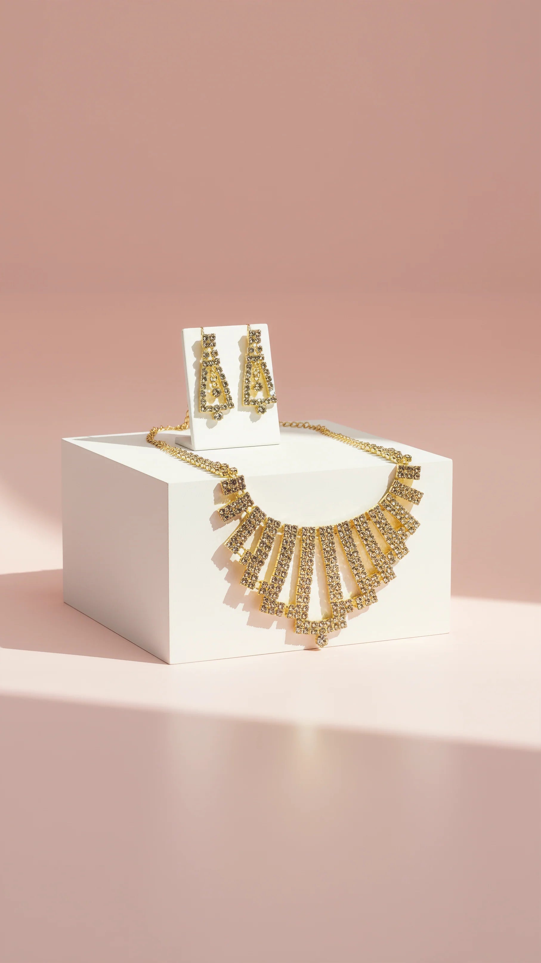 Crystal Collar Necklace & Earrings Set