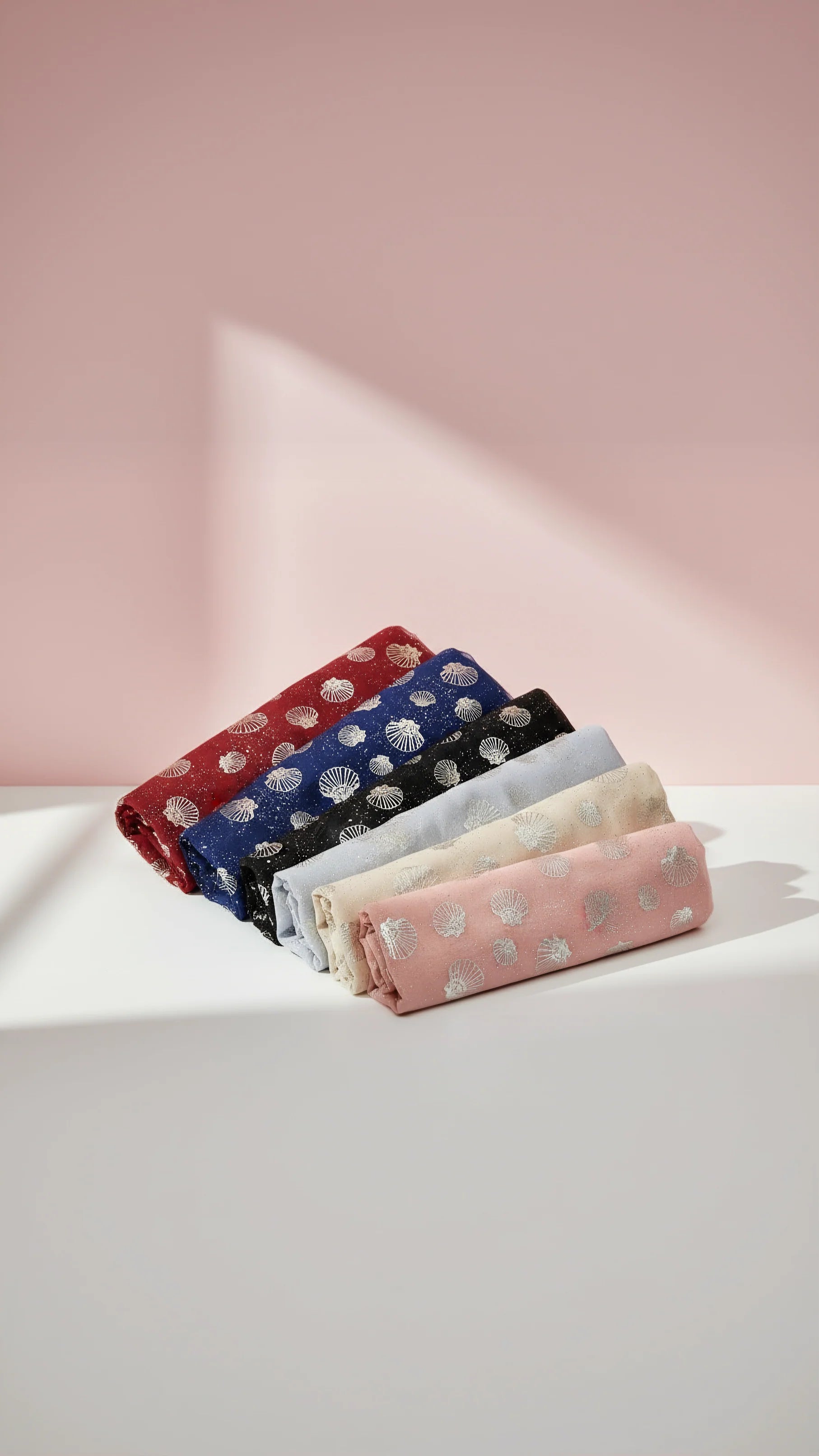 Seashell Shimmer Silver Foil Scarf Pack of 12