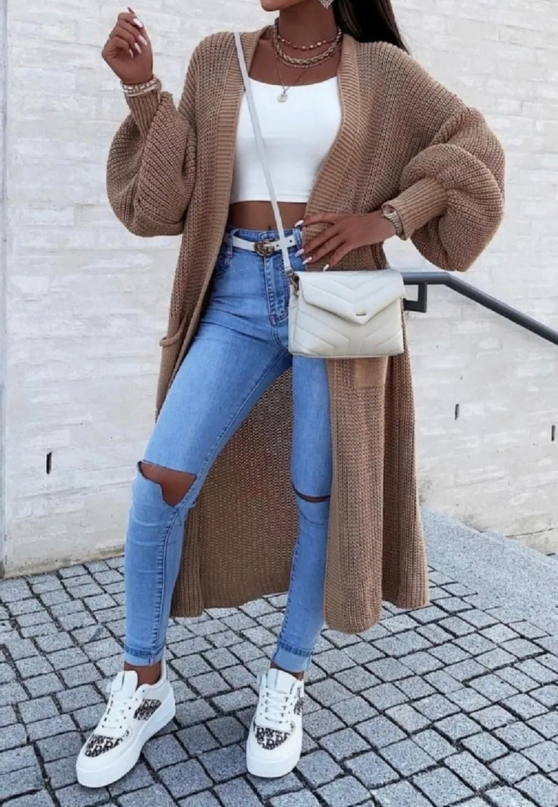 LONGLINE KNITTED CARDIGAN