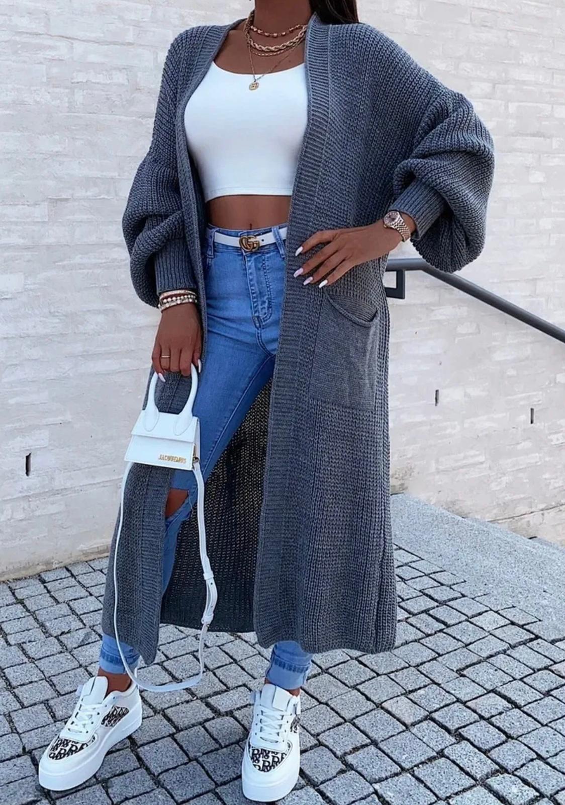 LONGLINE KNITTED CARDIGAN