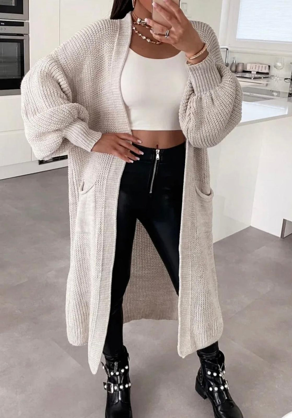 LONGLINE KNITTED CARDIGAN