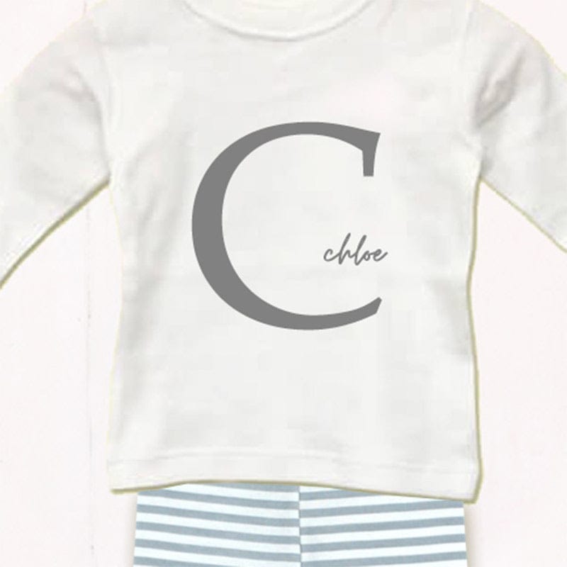 Baby Large Letter Monogram Personalise Outfit Set, 0-3 months