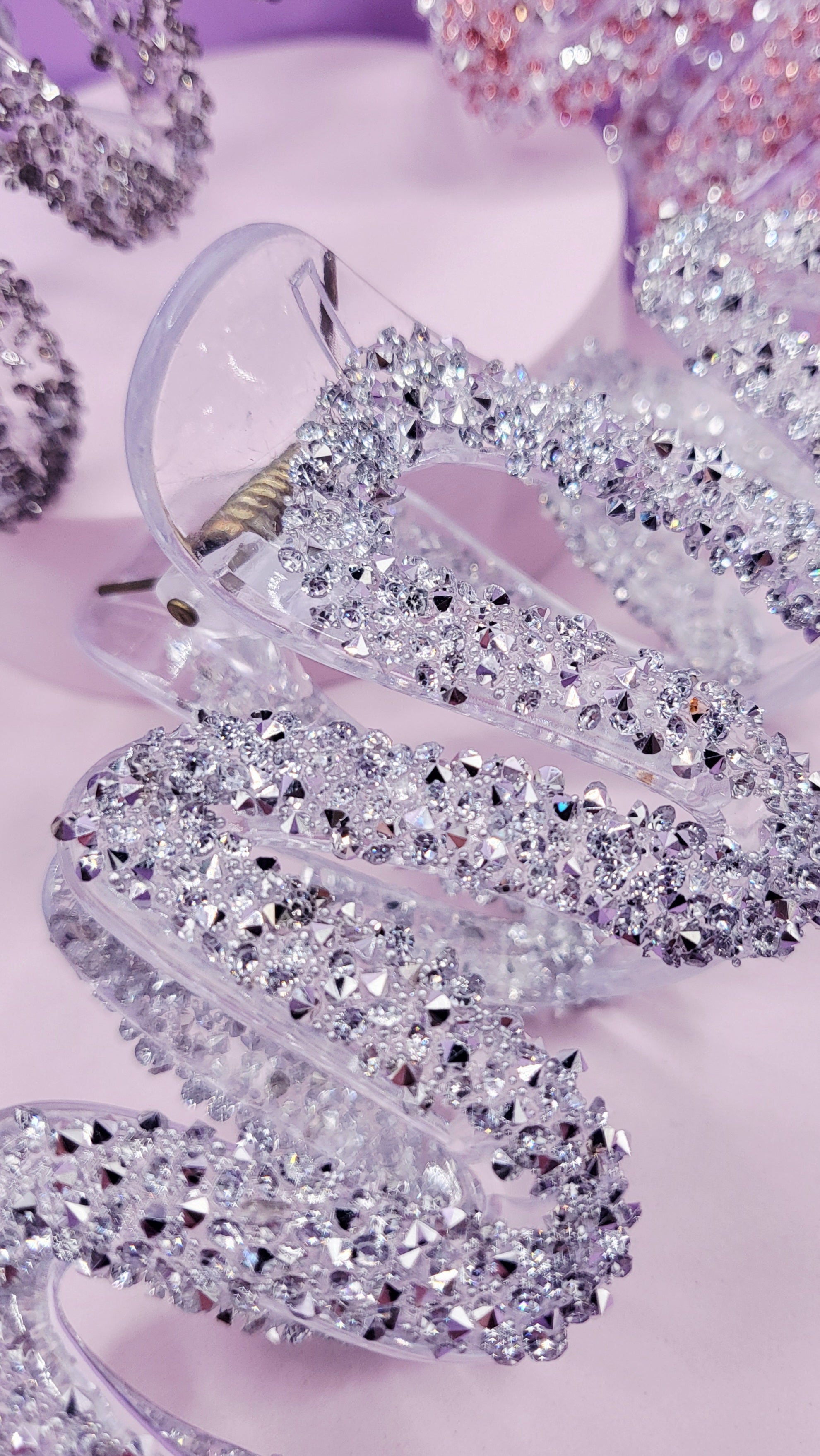 Wavey Rhinestone Sparkly Hair Clamps Pack of 12