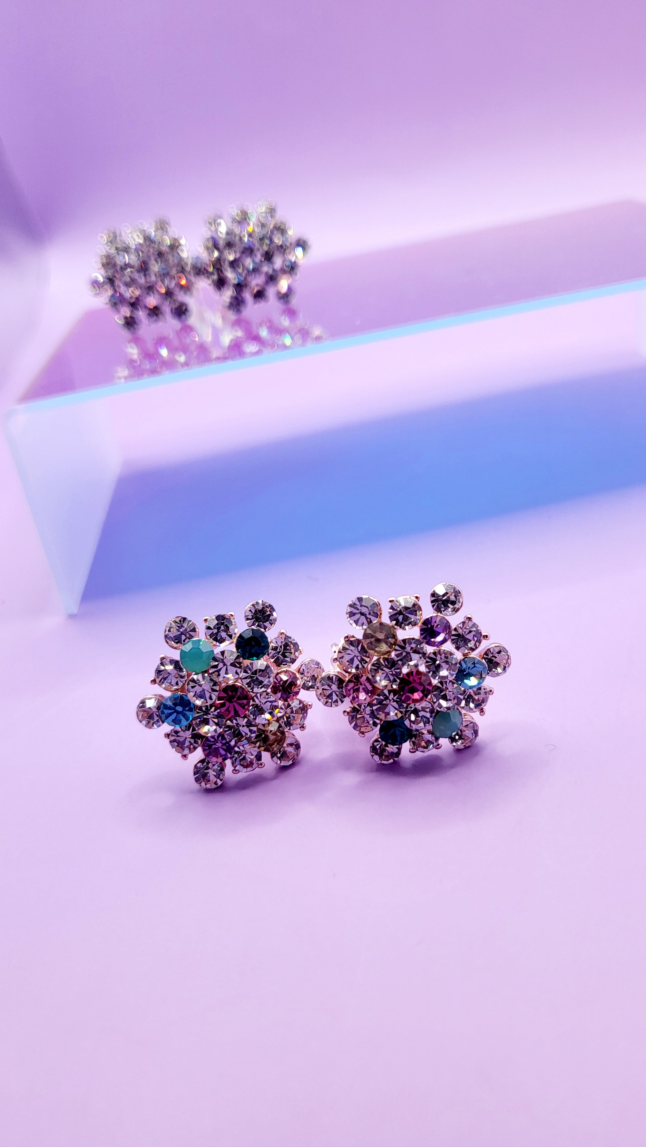 Amour Crystal Non Pierced Clip On Earrings