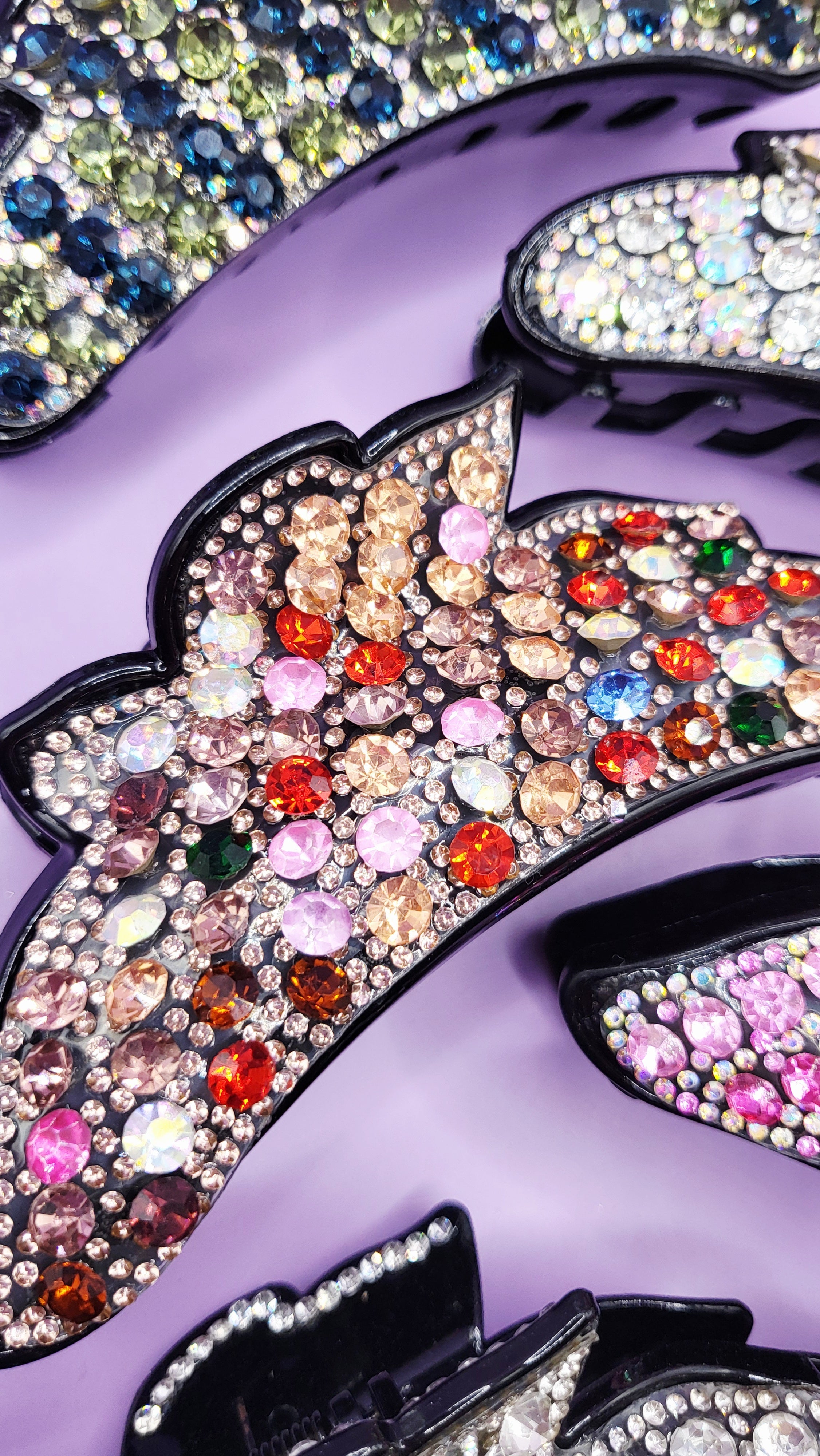 Scalloped Crystal Hair Clamps Pack of 12