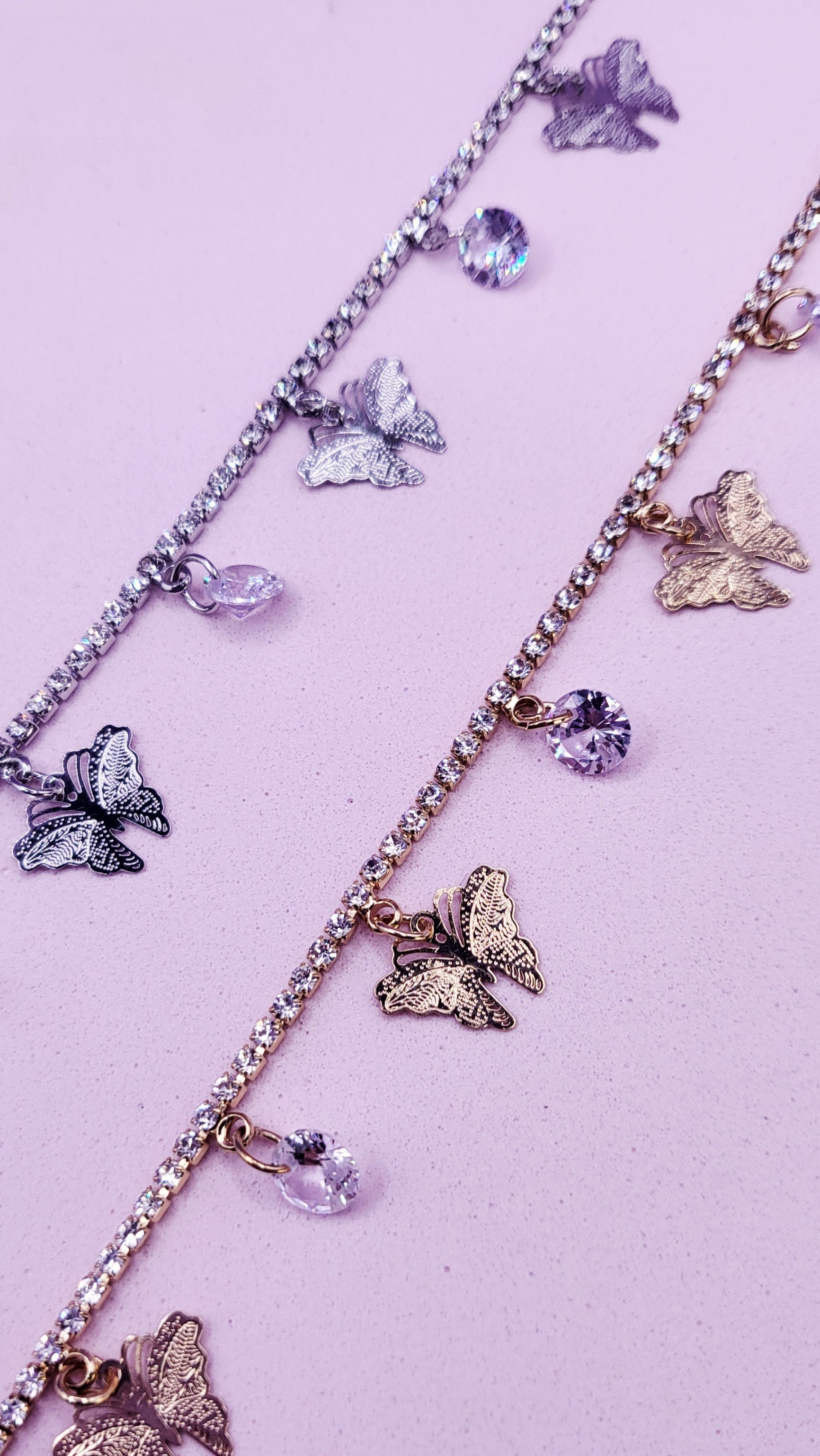 Butterfly Crystal Gem Anklet