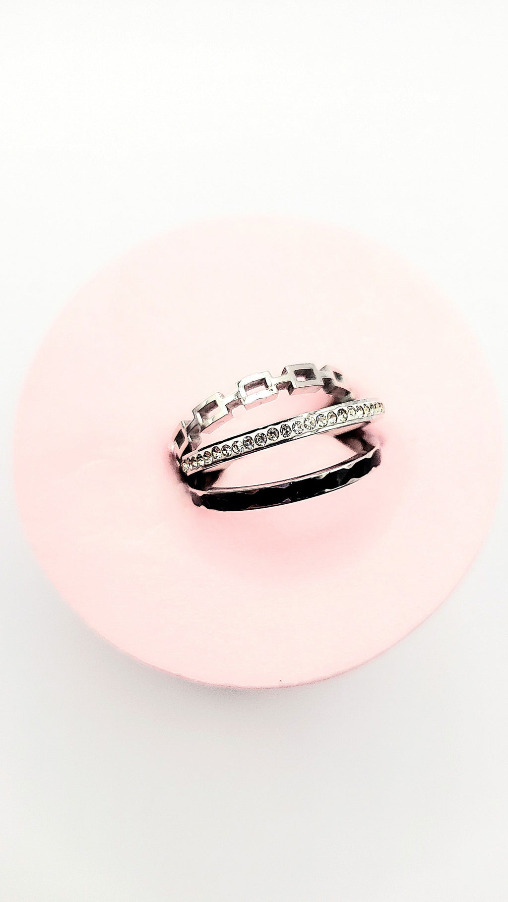 14k Gold Plate Black Crystal Stacking Rings Box set of 24