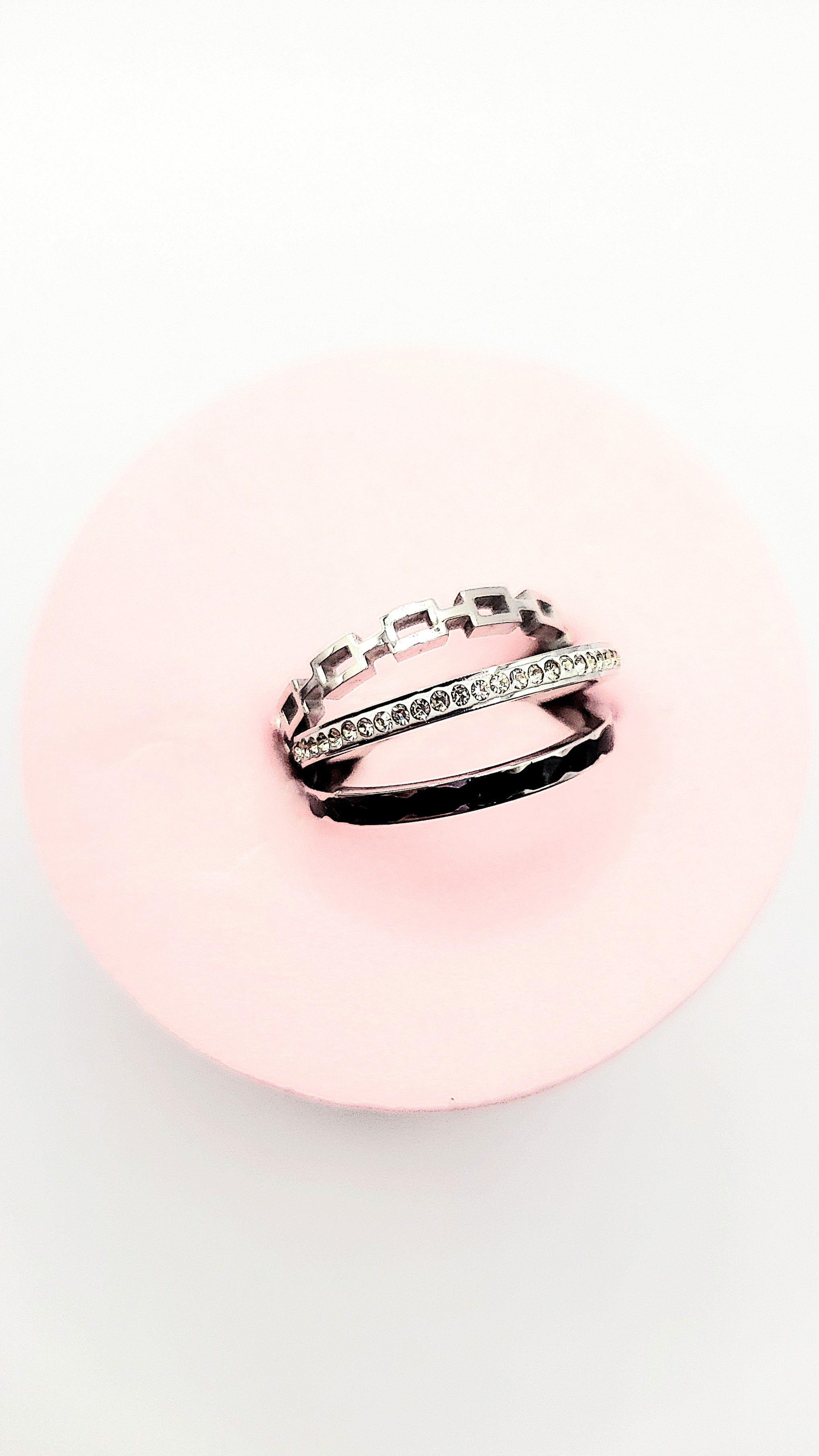 14k Gold Plate Black Crystal Stacking Rings Box set of 24