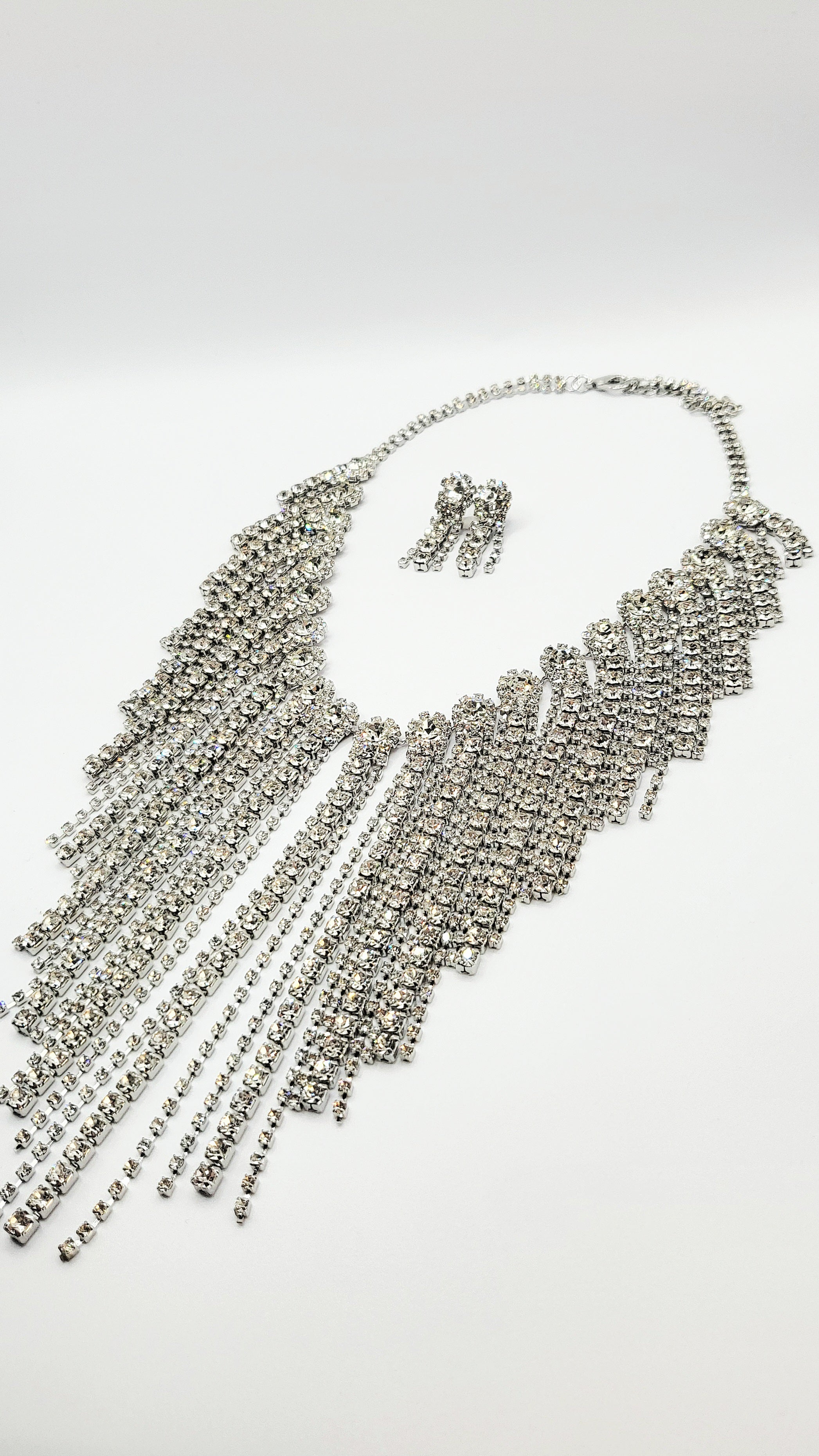 Tassel Crystal Necklace Set