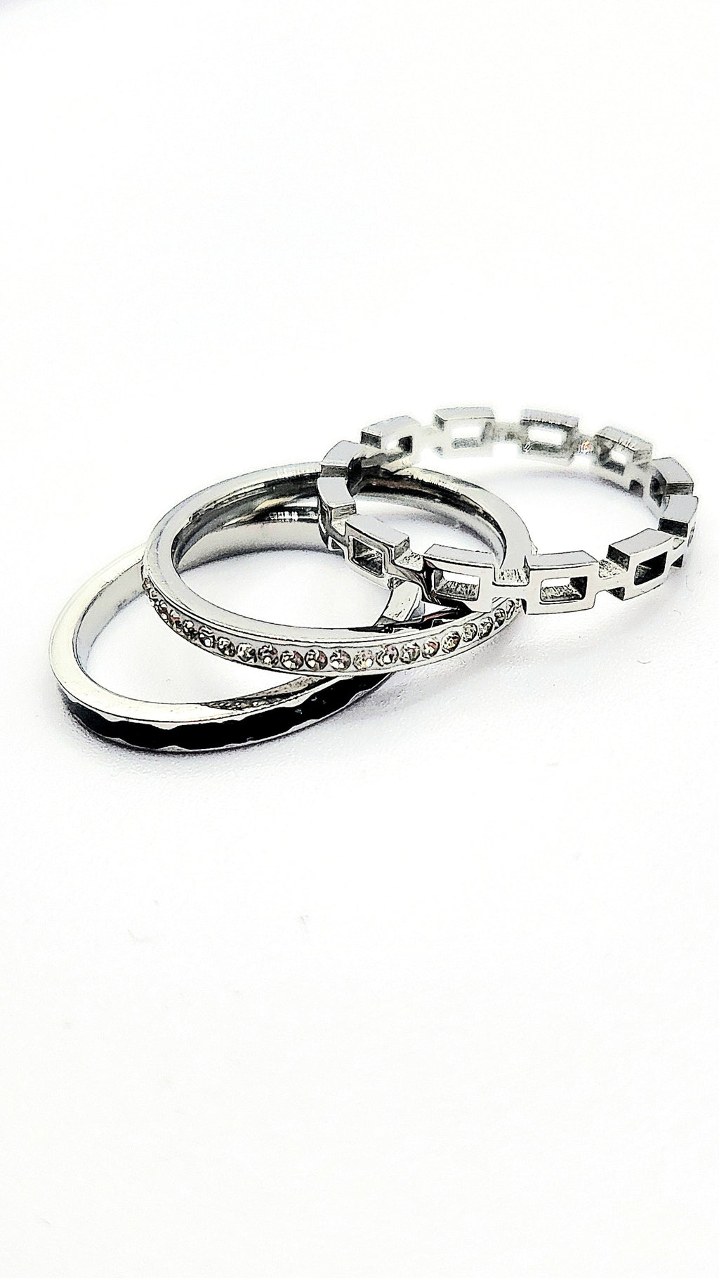 14k Gold Plate Black Crystal Stacking Rings Box set of 24