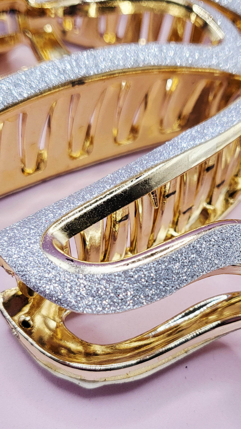 Glitter Silver Hair Clamps Pack of 12