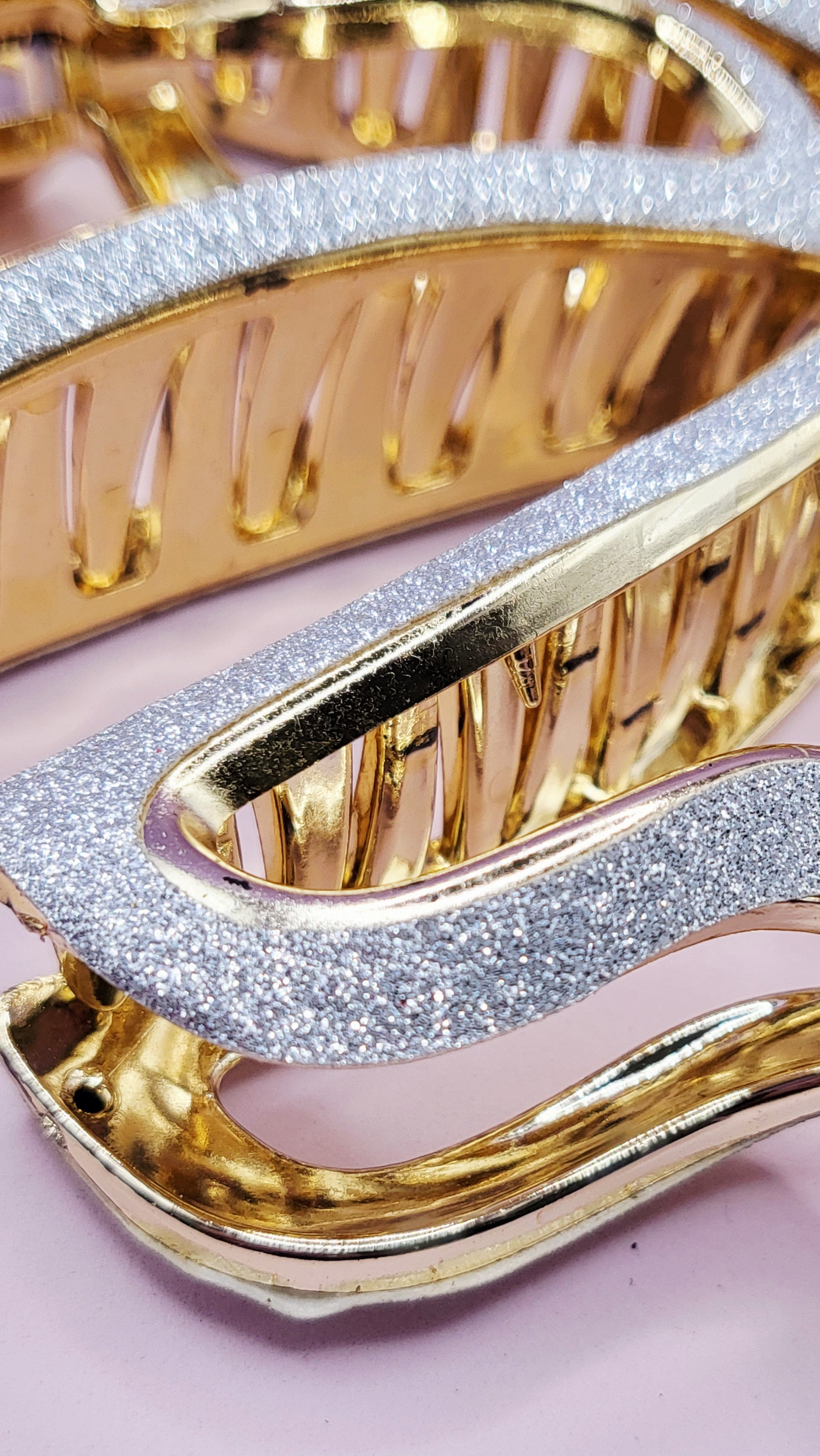 Glitter Silver Hair Clamps Pack of 12