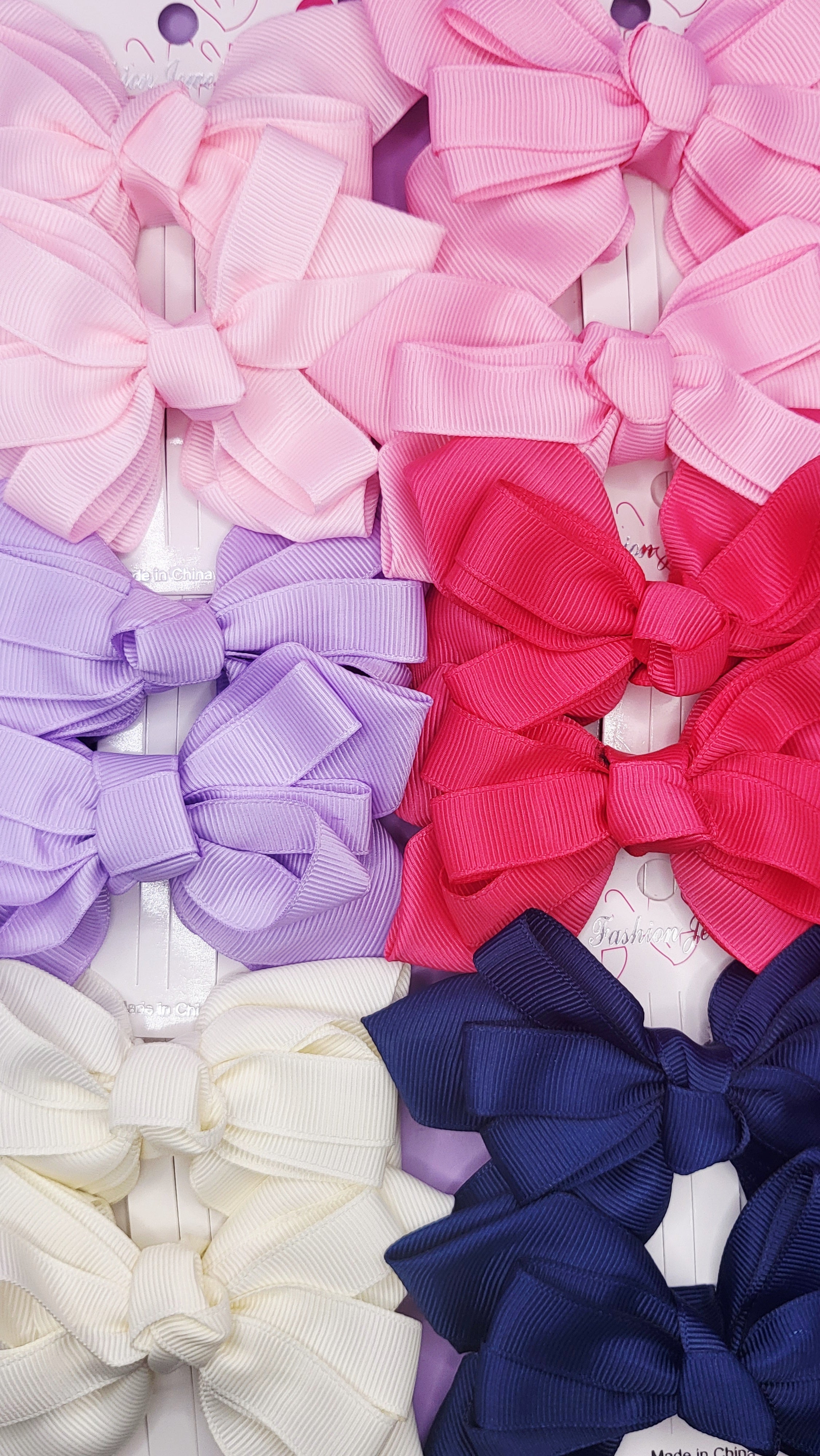 Pastel Hair Bow Clip Slide Bows Pack of 24