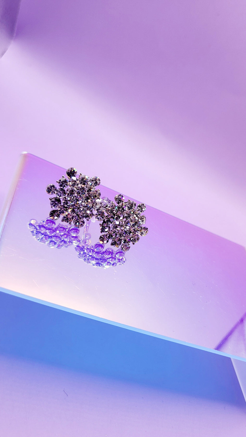 Amour Crystal Non Pierced Clip On Earrings