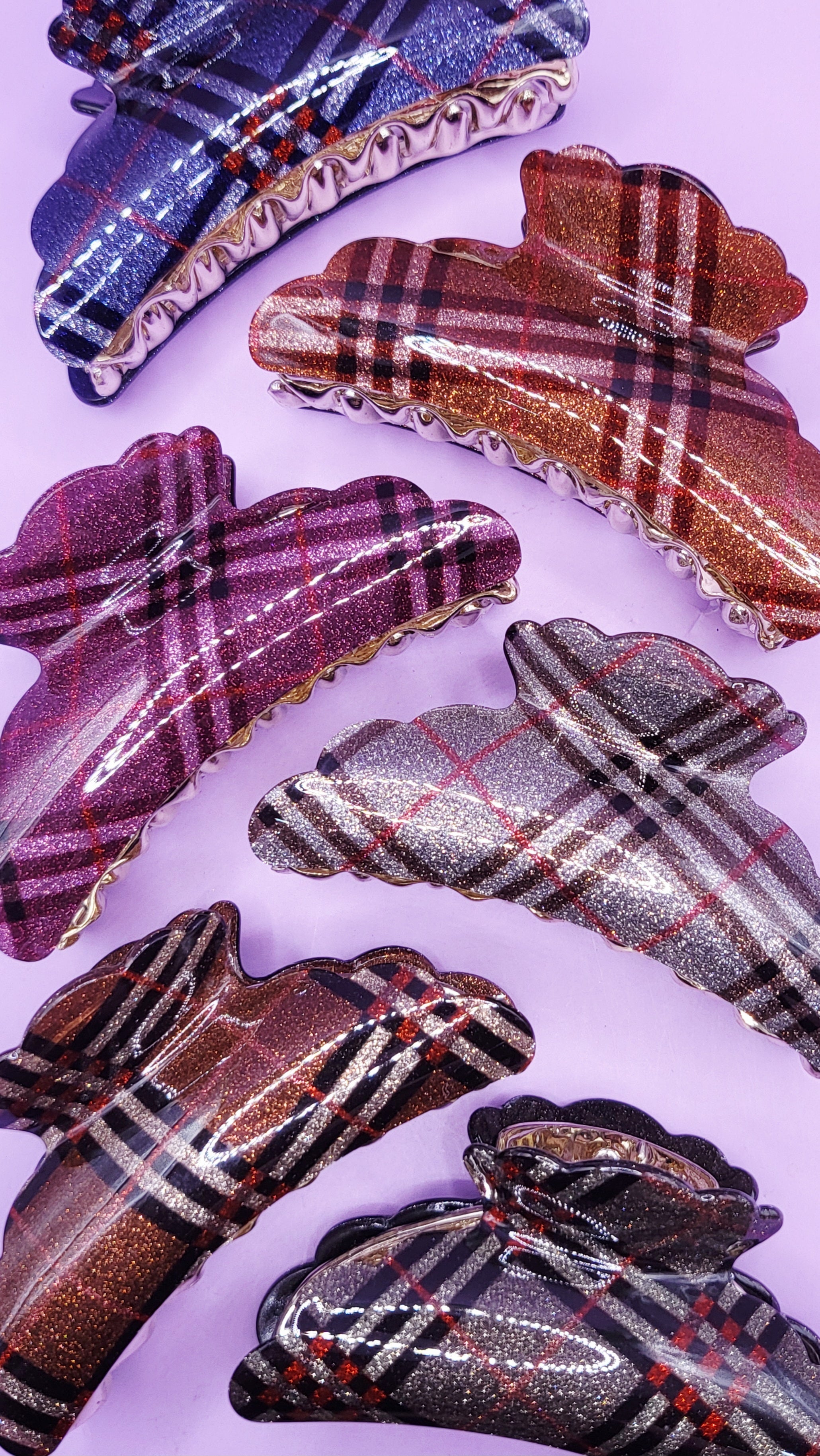 Shiny Sparkly Hair Clamps Pack of 12