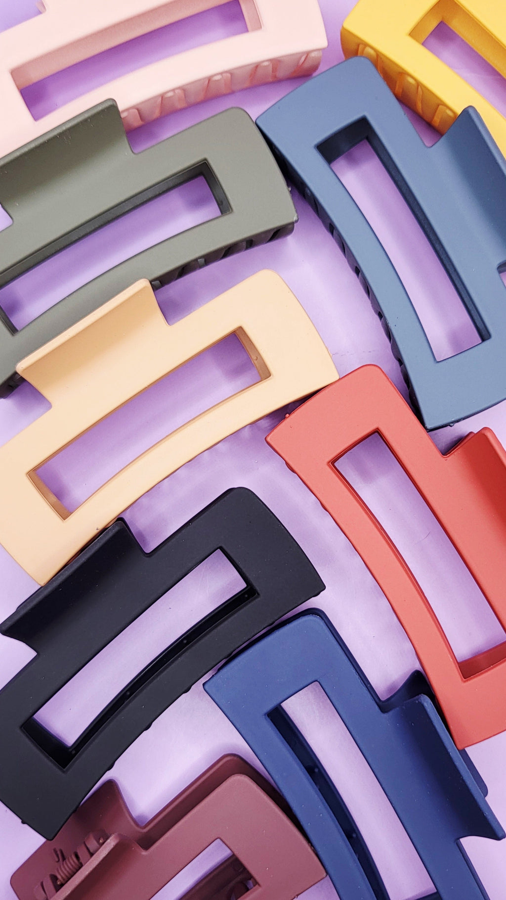 Bold Block Colour Hair Clamps Pack of 12