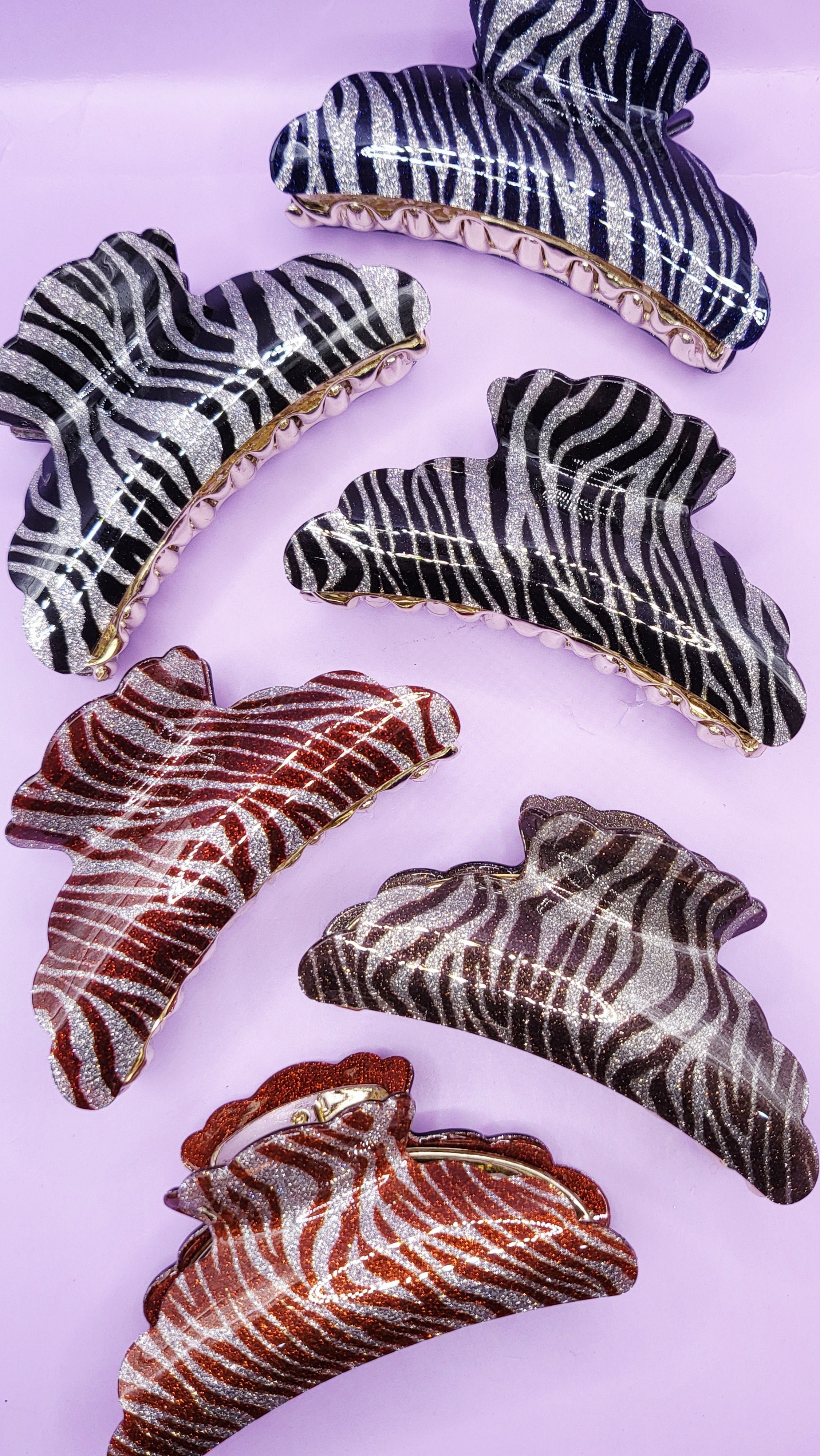 Shiny Sparkly Hair Clamps Pack of 12