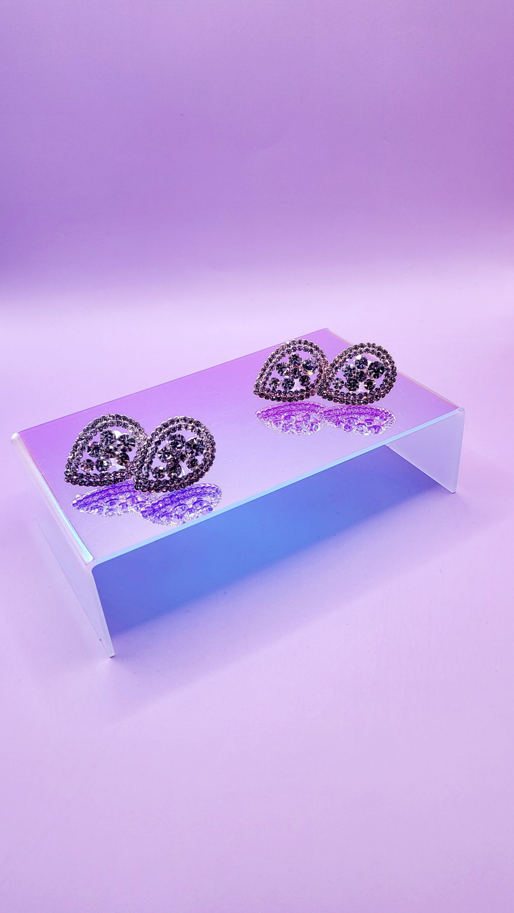 Oval Crystal Non Pierced Clip On Earrings