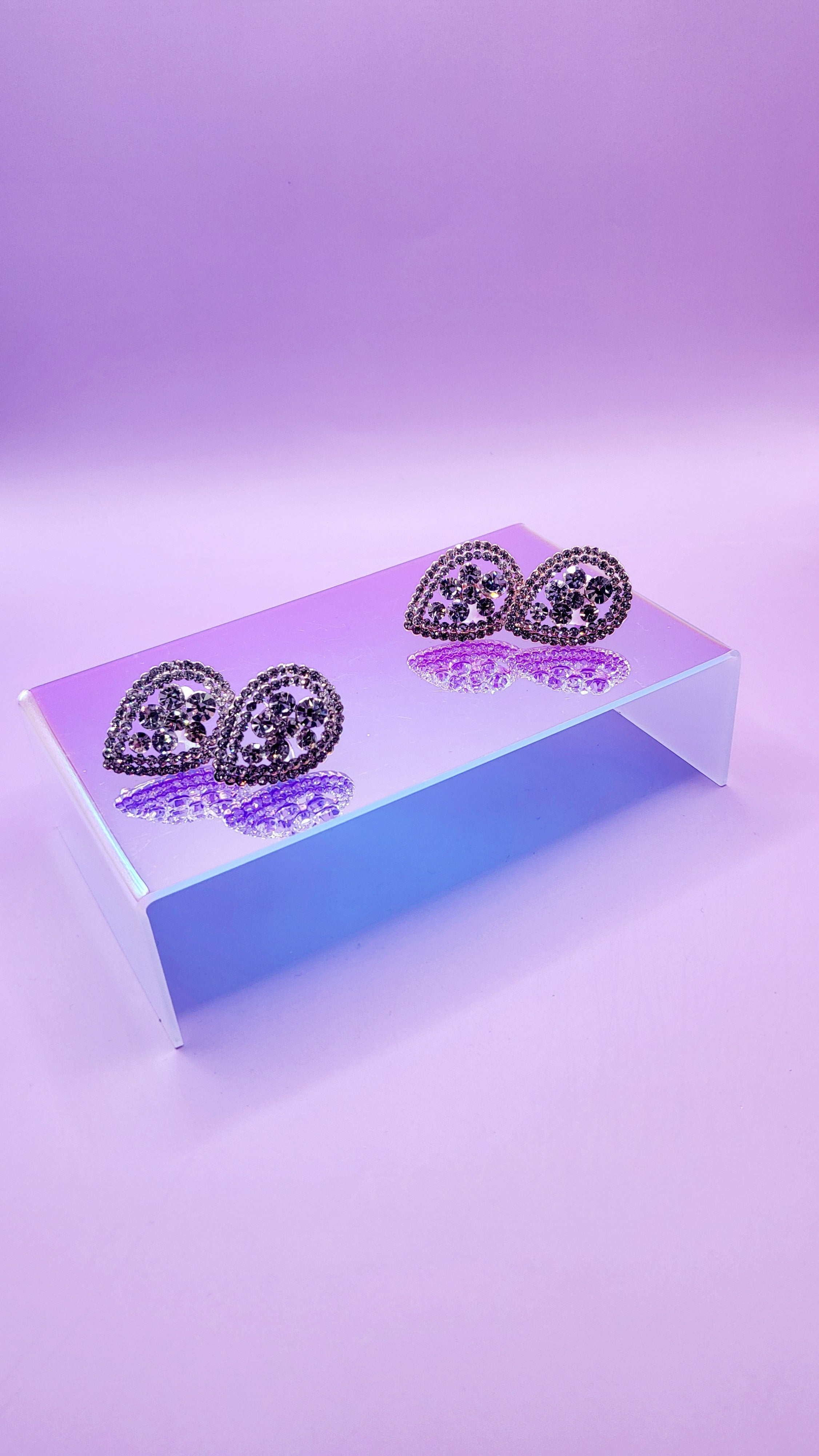 Oval Crystal Non Pierced Clip On Earrings