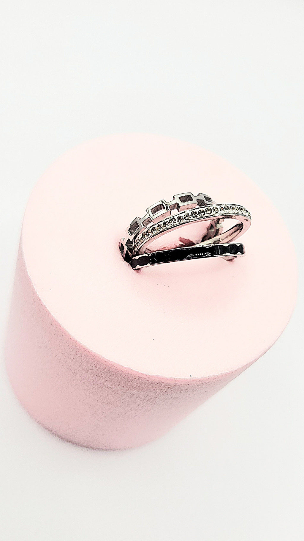 14k Gold Plate Black Crystal Stacking Rings Box set of 24