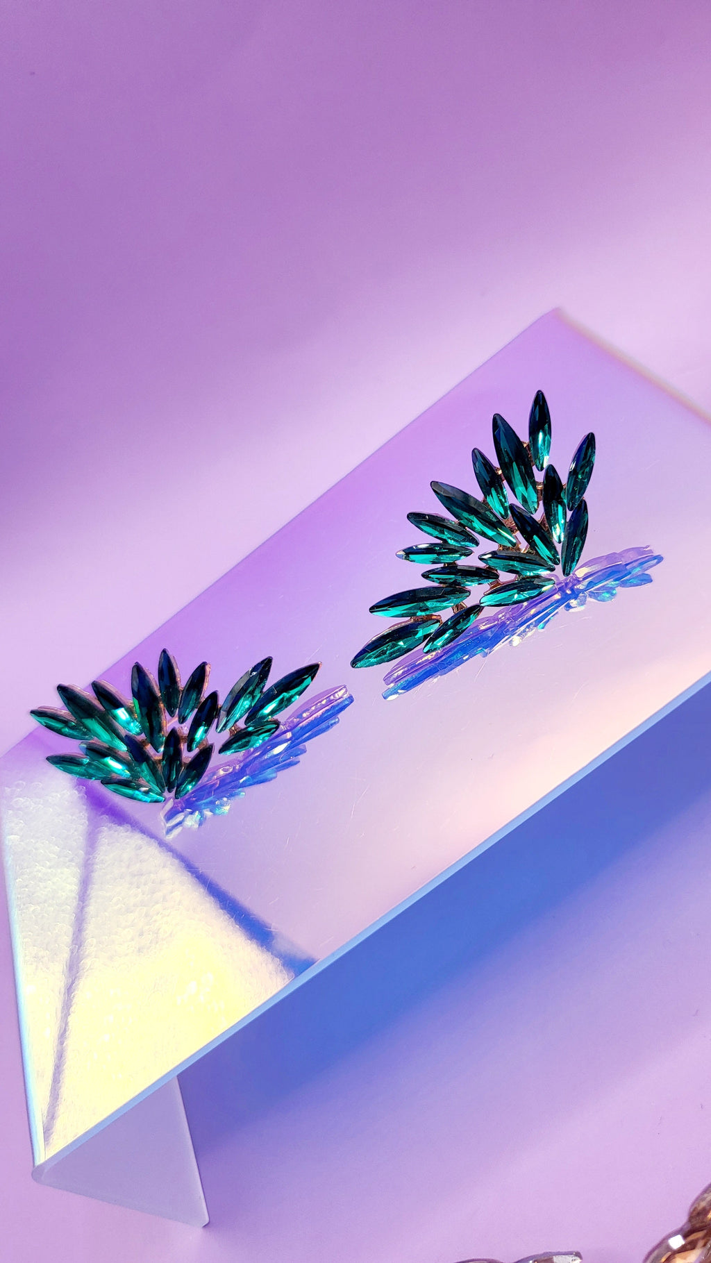 Feather Crystal Stud Earrings