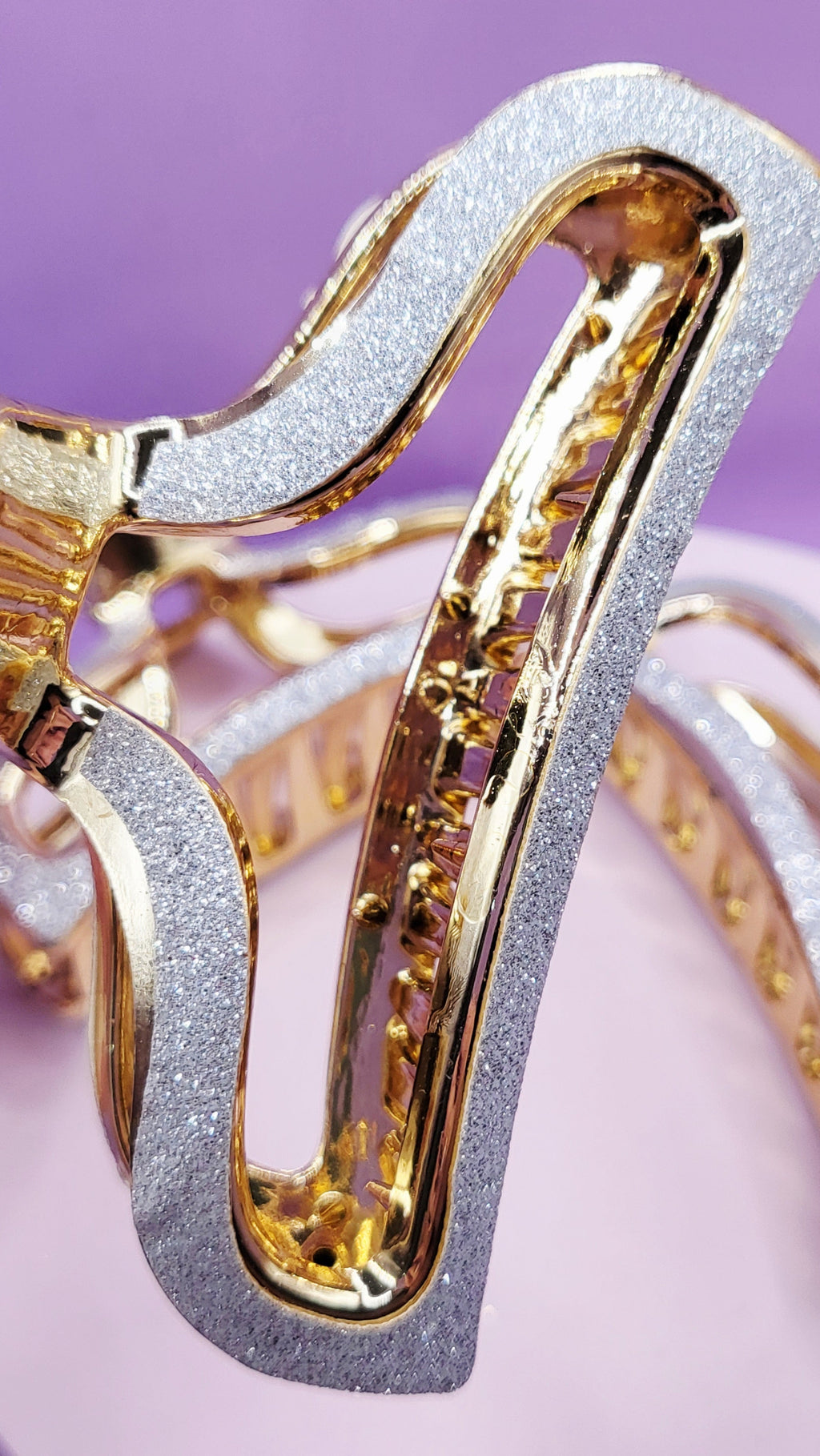 Glitter Silver Hair Clamps Pack of 12