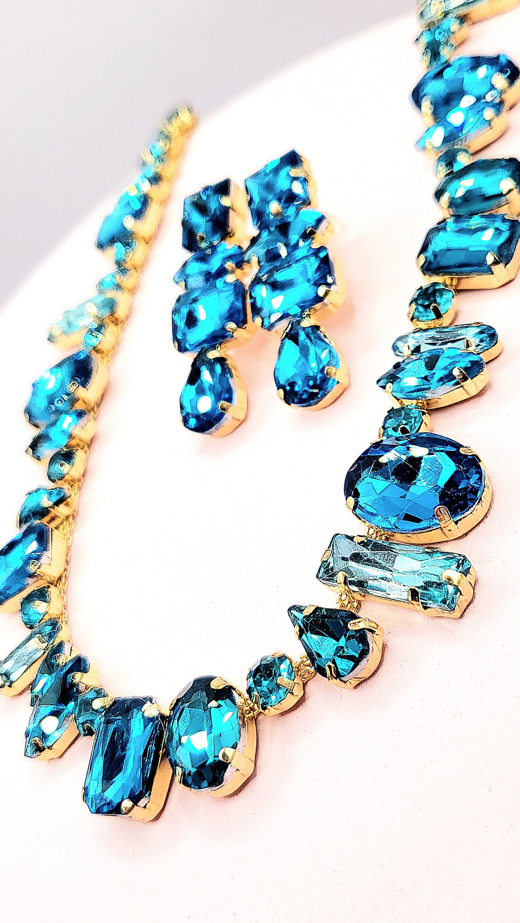 Blue Crystal Necklace & Earring Set