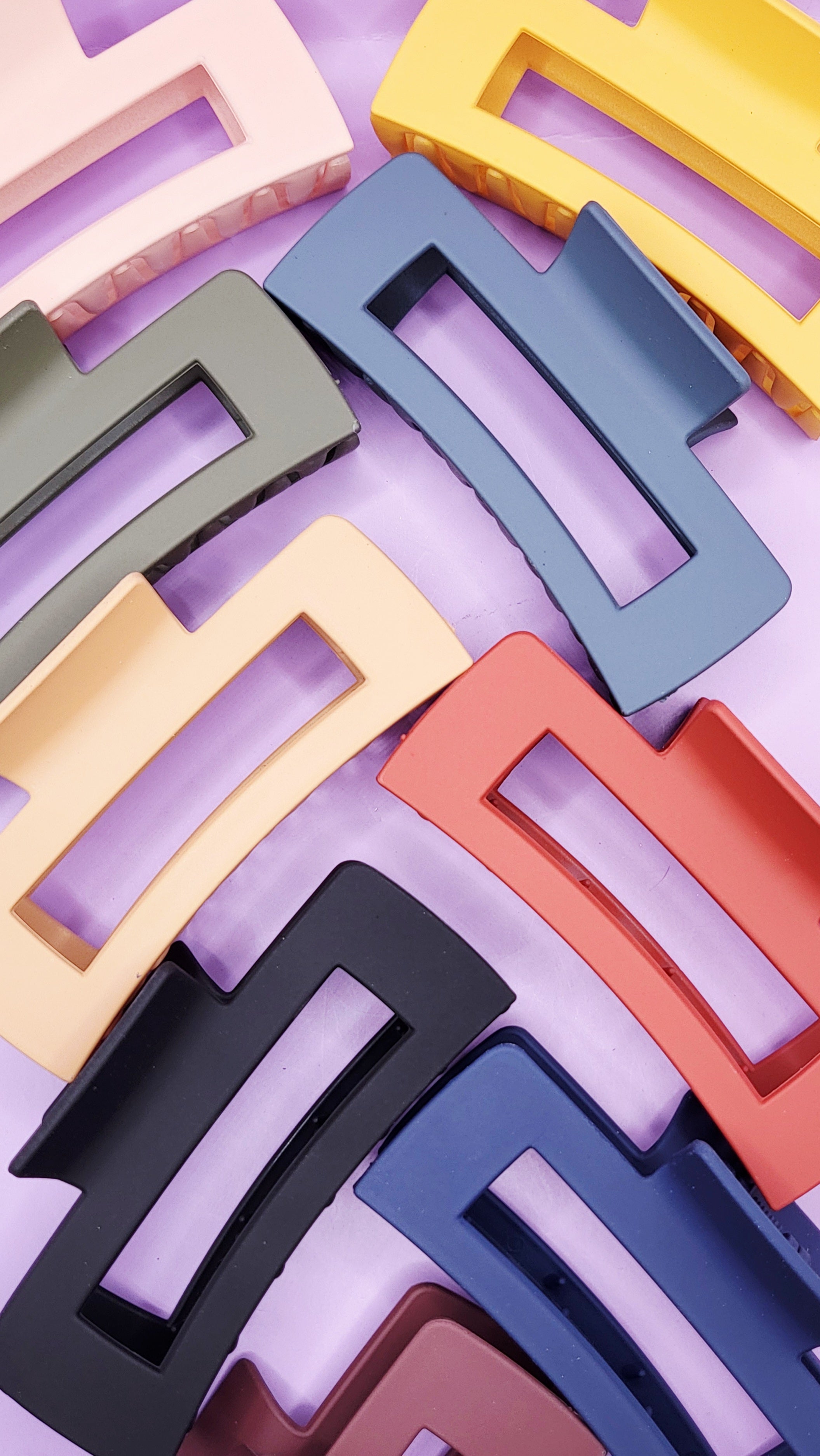 Bold Block Colour Hair Clamps Pack of 12