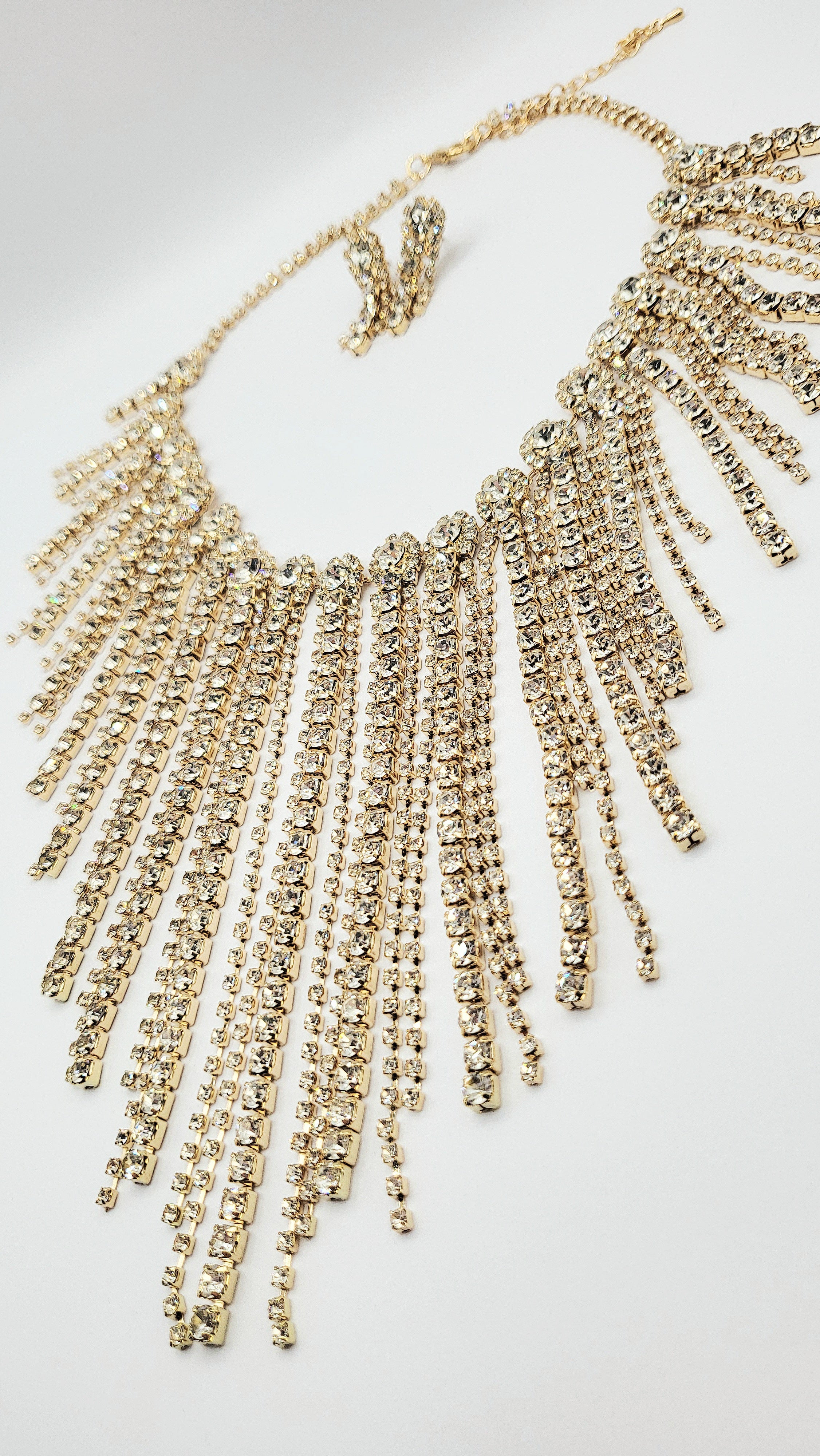 Tassel Crystal Necklace Set