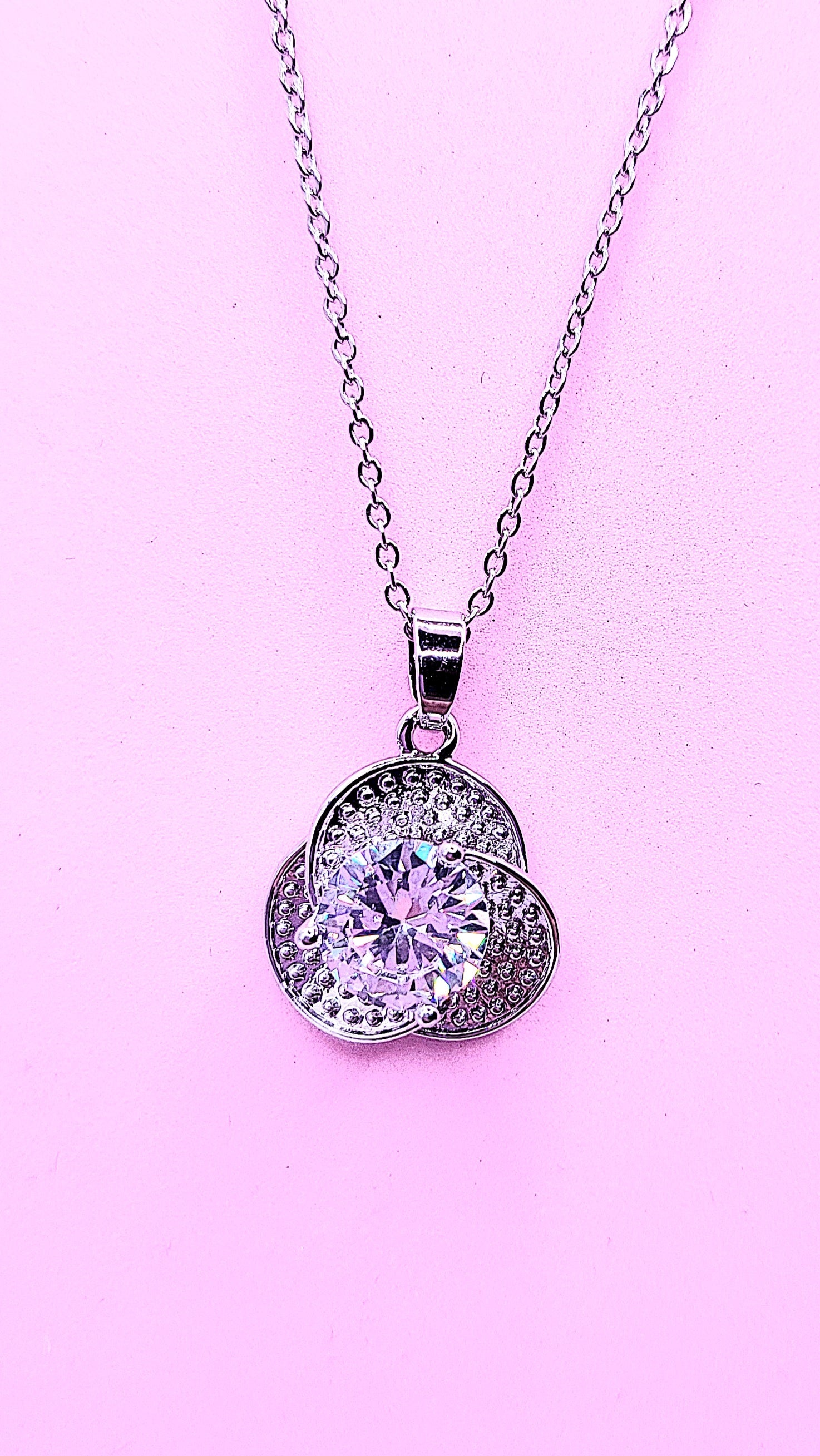 Flower Drop Crystal Pendant Necklace