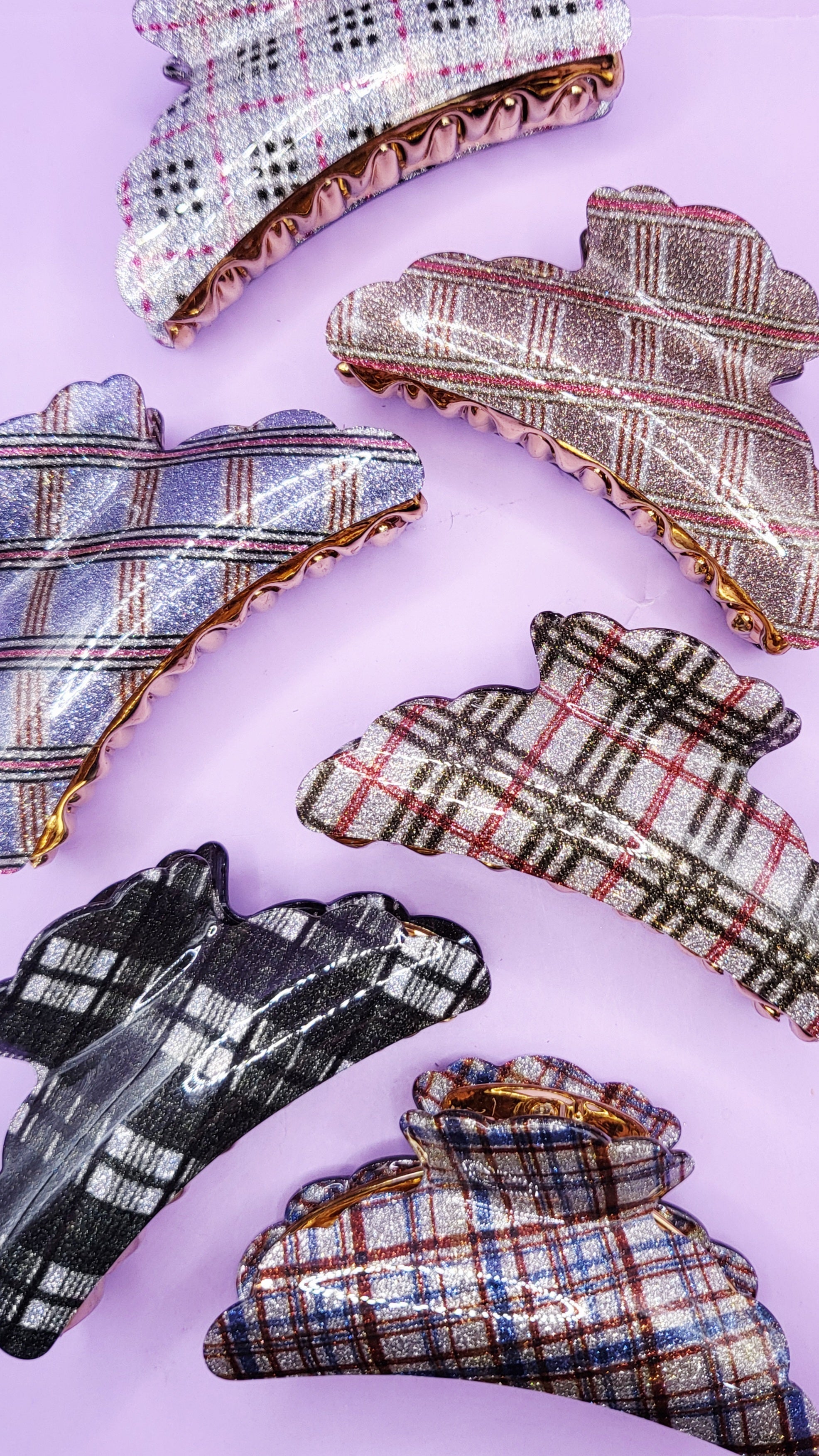 Shiny Sparkly Hair Clamps Pack of 12