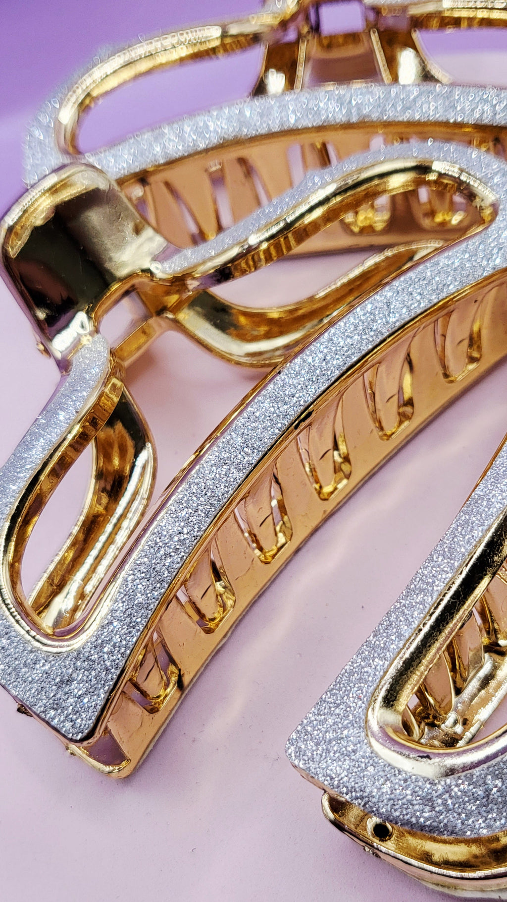 Glitter Silver Hair Clamps Pack of 12