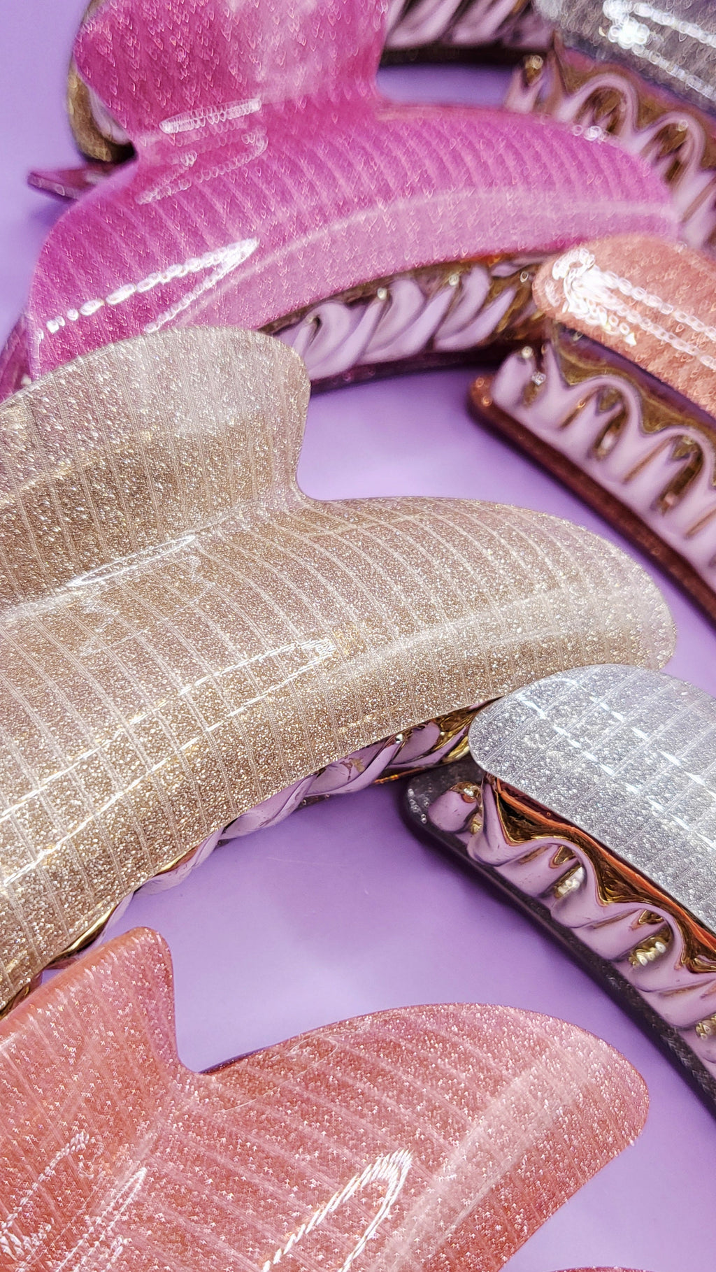 Shiny Sparkly Hair Clamps Pack of 12