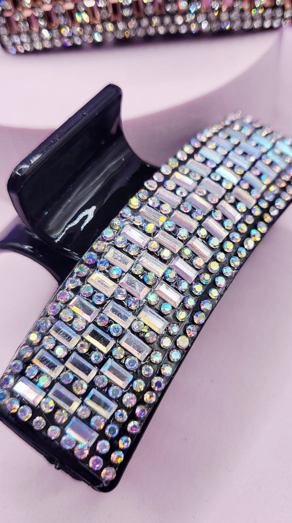 Mirrored Crystal Oblong Hair Clamps Pack of 12