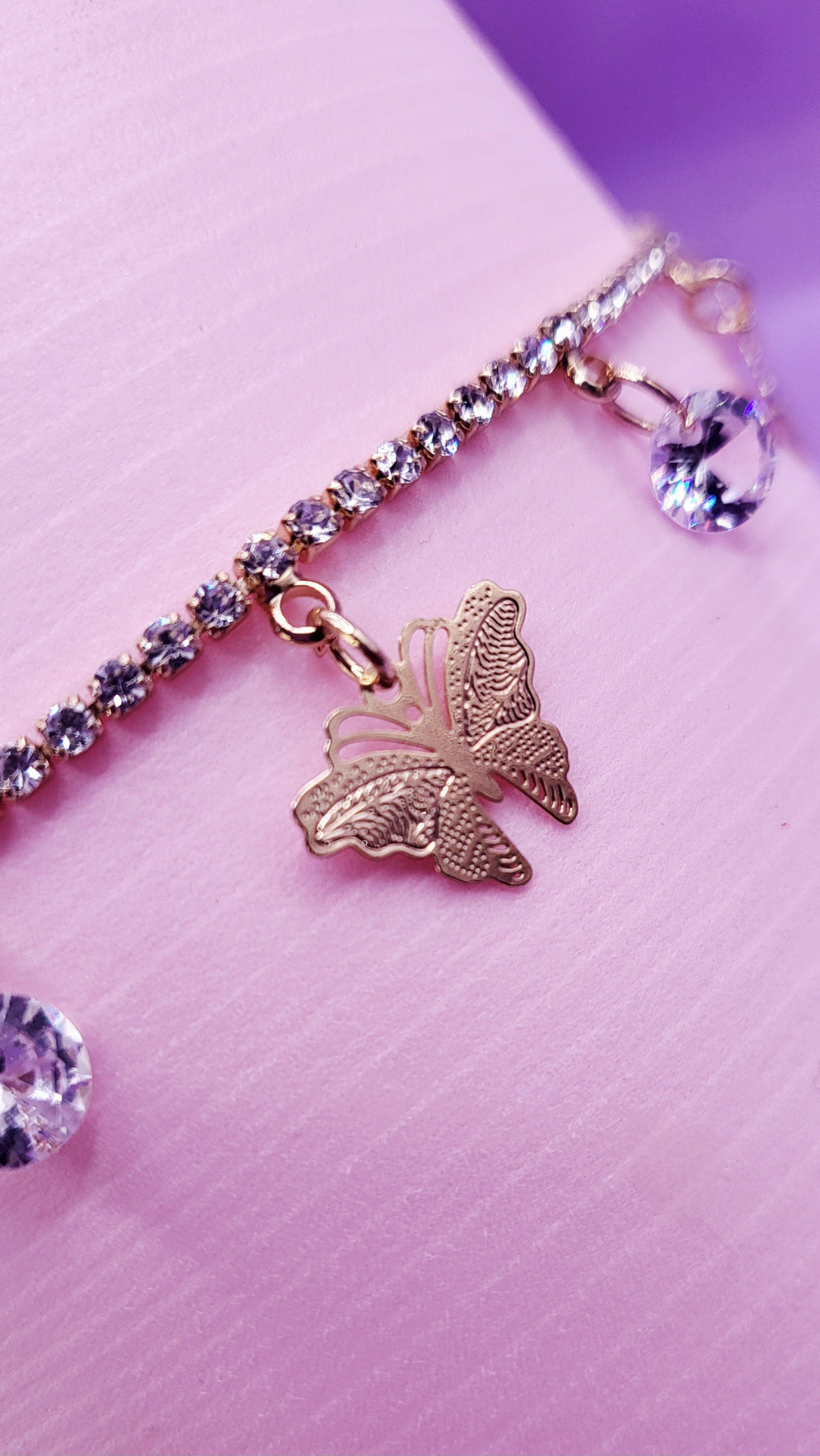 Butterfly Crystal Gem Anklet