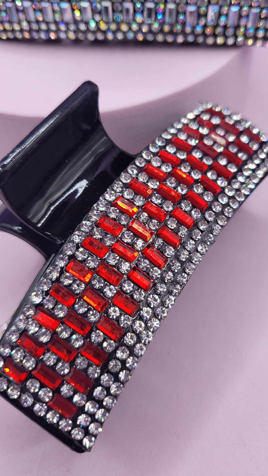 Mirrored Crystal Oblong Hair Clamps Pack of 12