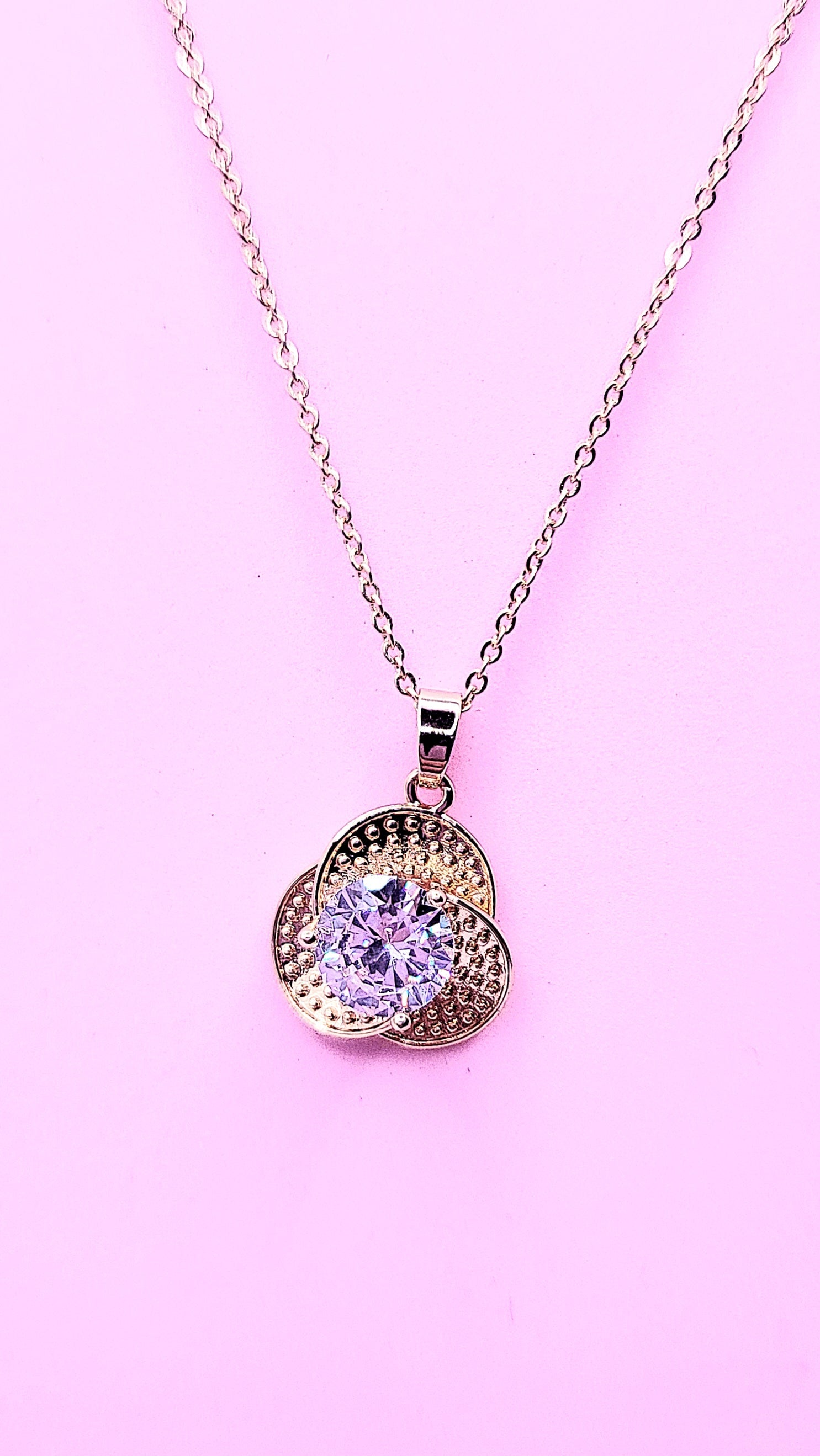 Flower Drop Crystal Pendant Necklace